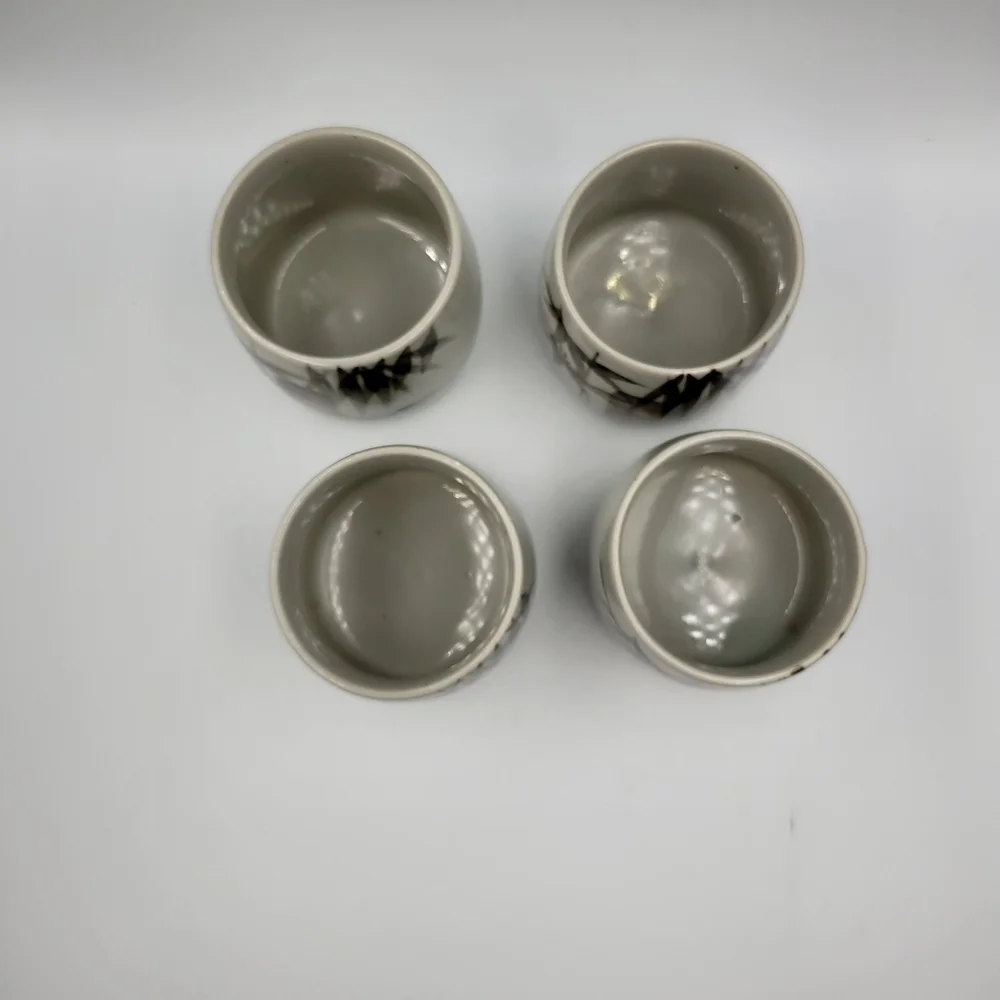 Vintage Otagiri Bamboo Sake Cups - set of 4